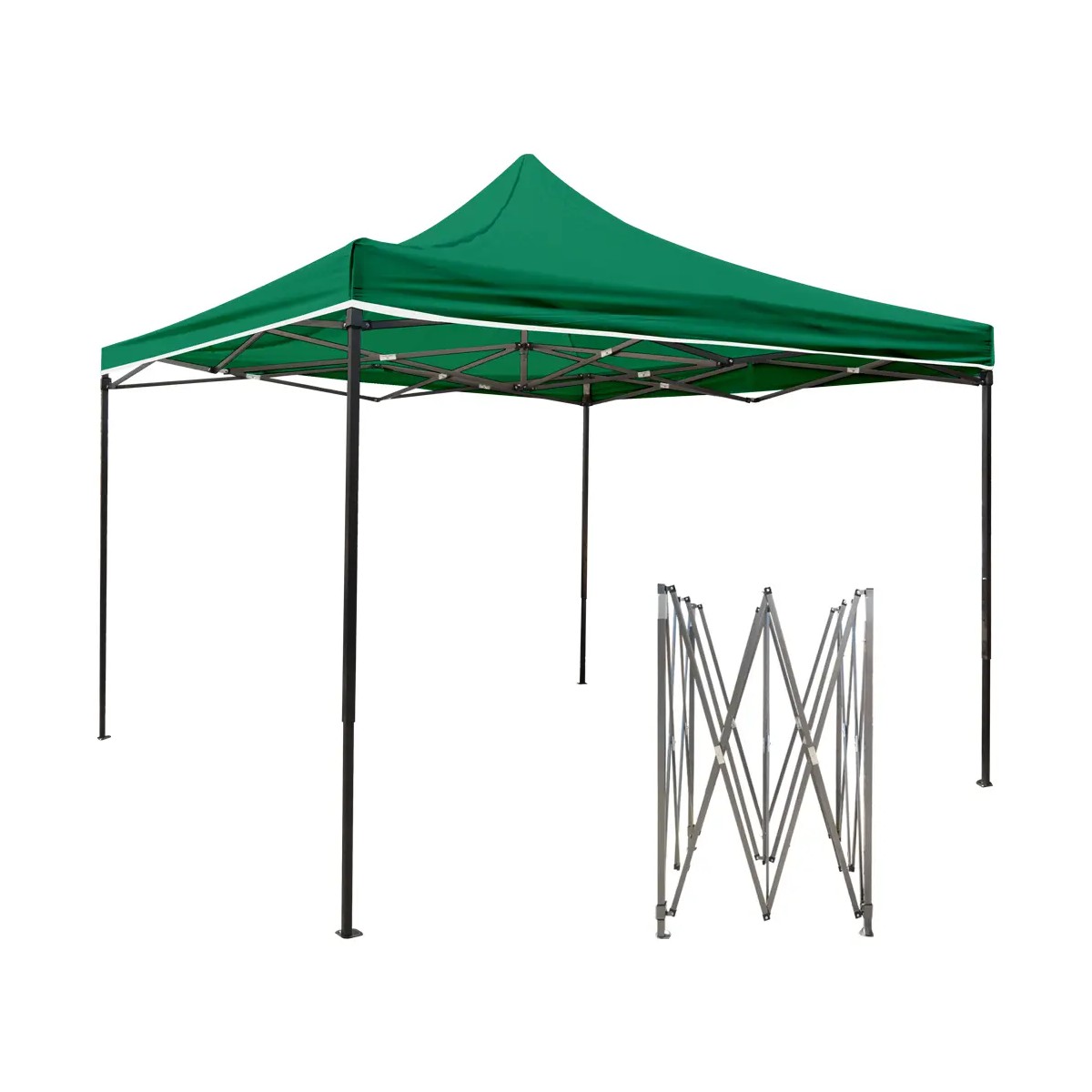 Carpa Toldo Plegable 3 X 3 Metros Con Lona Impermeable Color Verde Oscuro image number null