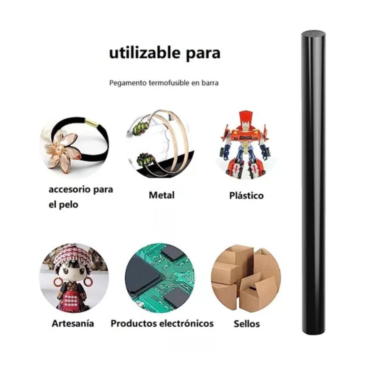 100pcs Silicona 7*270mm Blanco Y Negro Barras De Silicon image number null