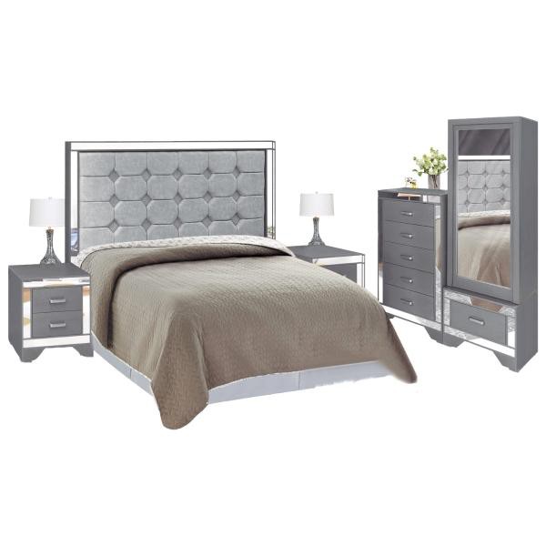 Recamara King Size Cristal Gris - Kessa image number null