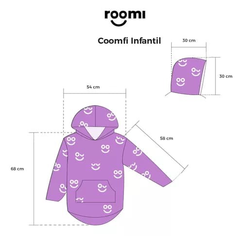 Coomfi - Maxi Hoodie, Sudadera Para Dormir Unitalla Infantil Lila image number null