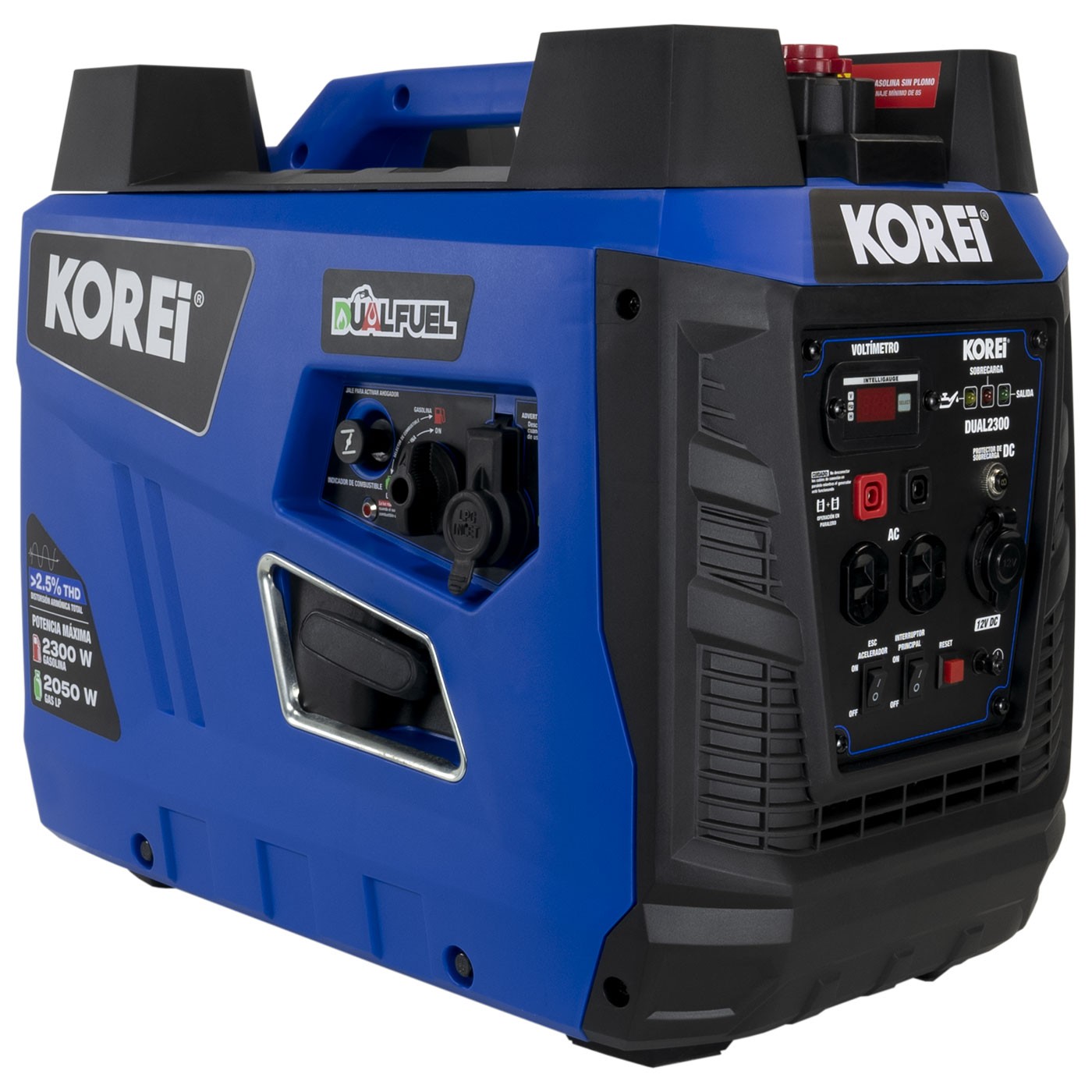 Generador Profesional Inverter Korei Gasolina/Gas LP 2300 Watts 110v - DUAL2300 image number null