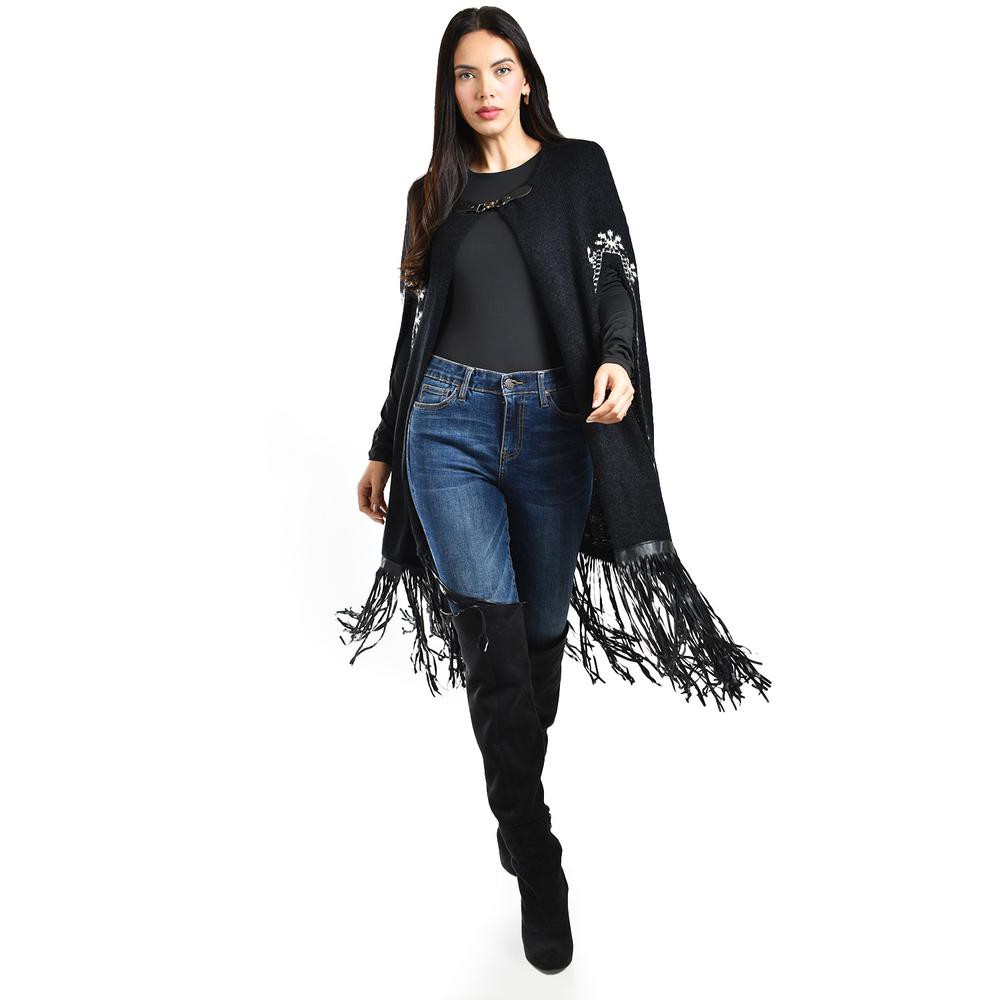 Capa con flecos Roman Fashion / Juvenil, 34289 (Negro) image number null