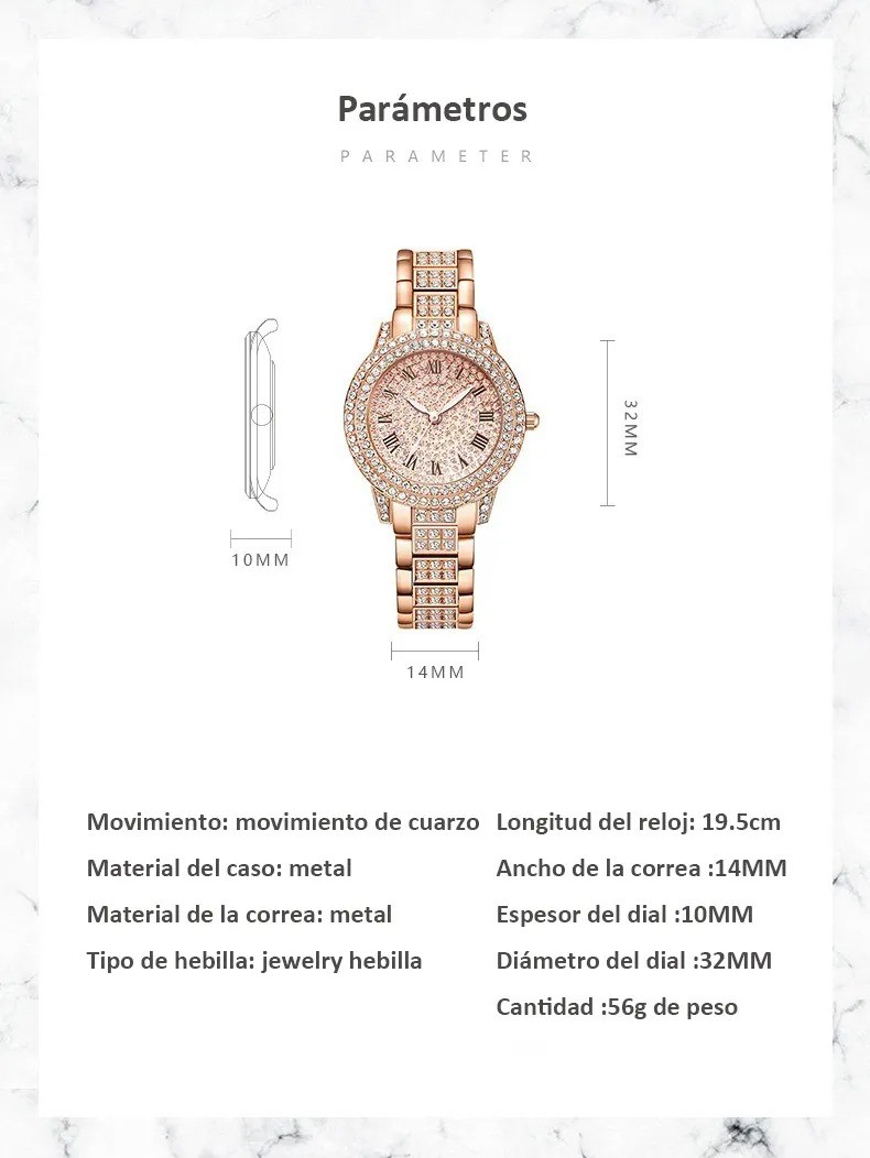 Reloj De Cuarzo Para Mujer, Reloj De Pulsera Con Dia Correa image number null