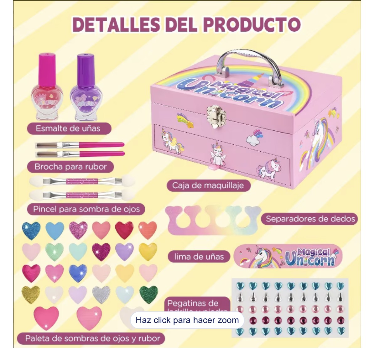 Set de Maquillaje 10 Piezas para Ni&ntilde;a Modelo Rosa image number null
