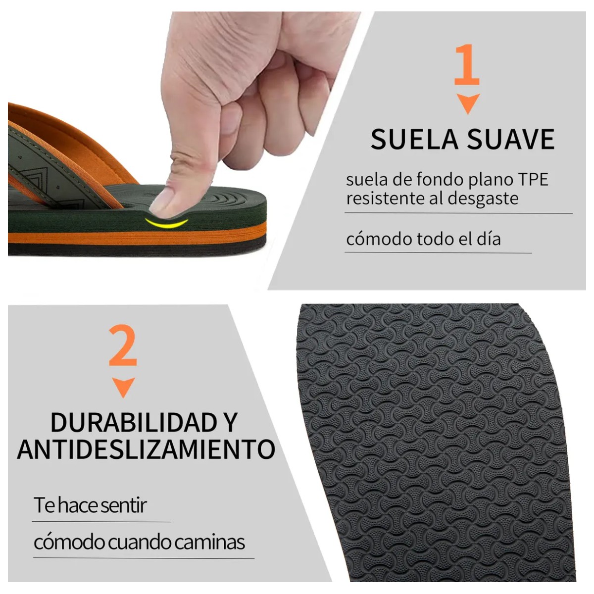 Chanclas Sandalias Hombre Casual Pata De Gallo Color Olivo Talla 25 image number null