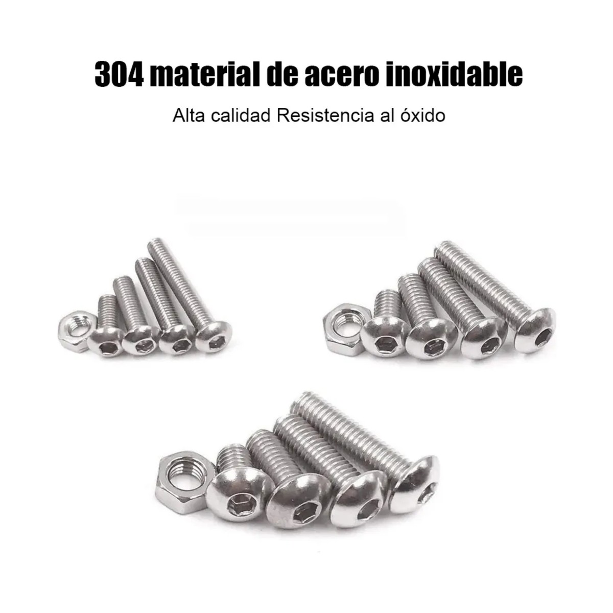 Set Tornillos De Cabeza Hexagonal M3 M4 M5 Plana Acero image number null