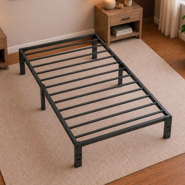 Base Cama Individual Plegable Acero Resistente 300kg Hogar Negro Houzer image number null