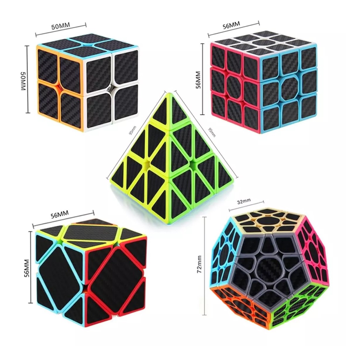 Paquete 5 Cubos Cobra 2x2 3x3 Megaminx Pyraminx Y Skewb. image number null