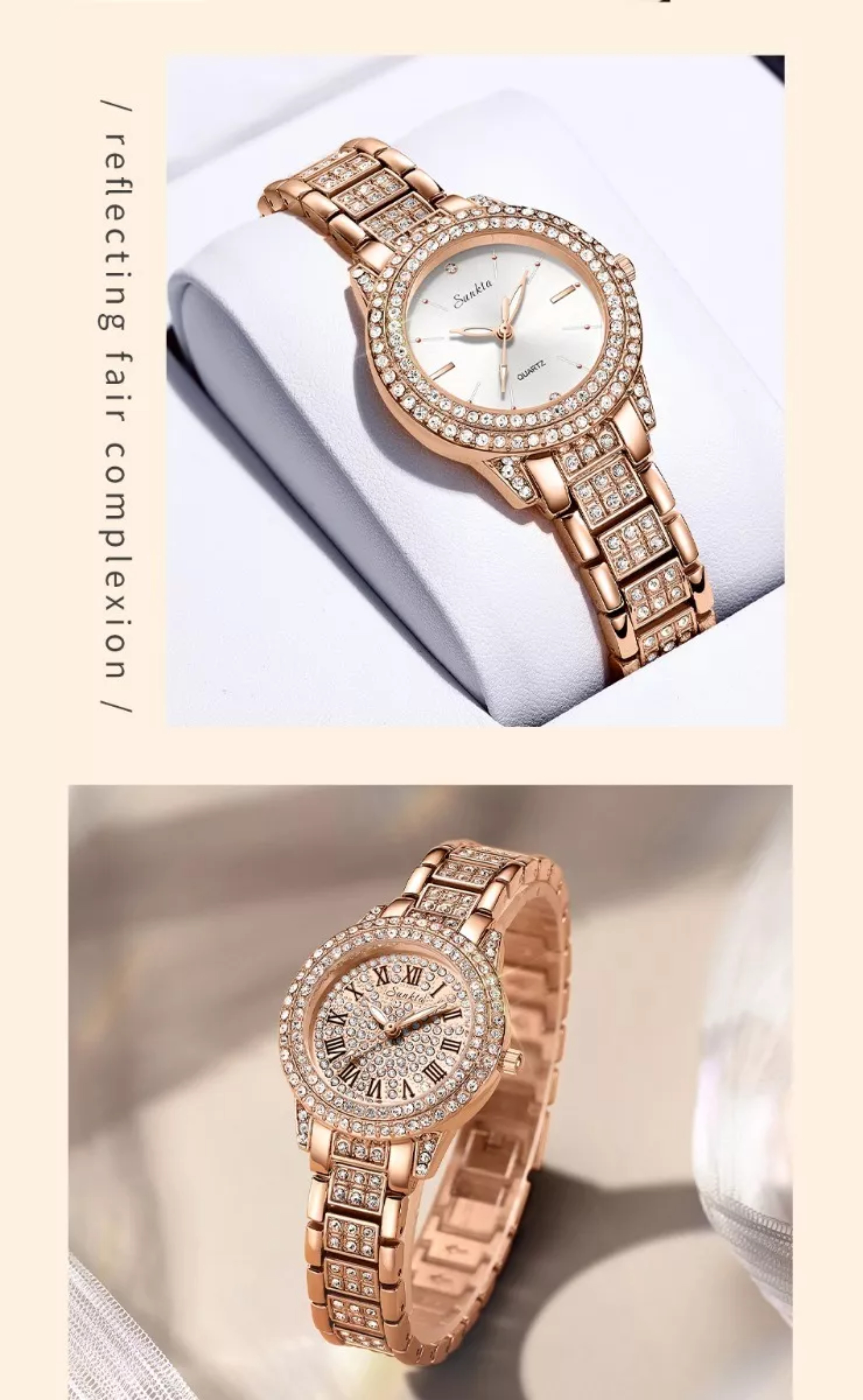 Reloj Cl&aacute;sico De Cuarzo Para Mujer, Reloj De Pulsera Con Dia. image number null