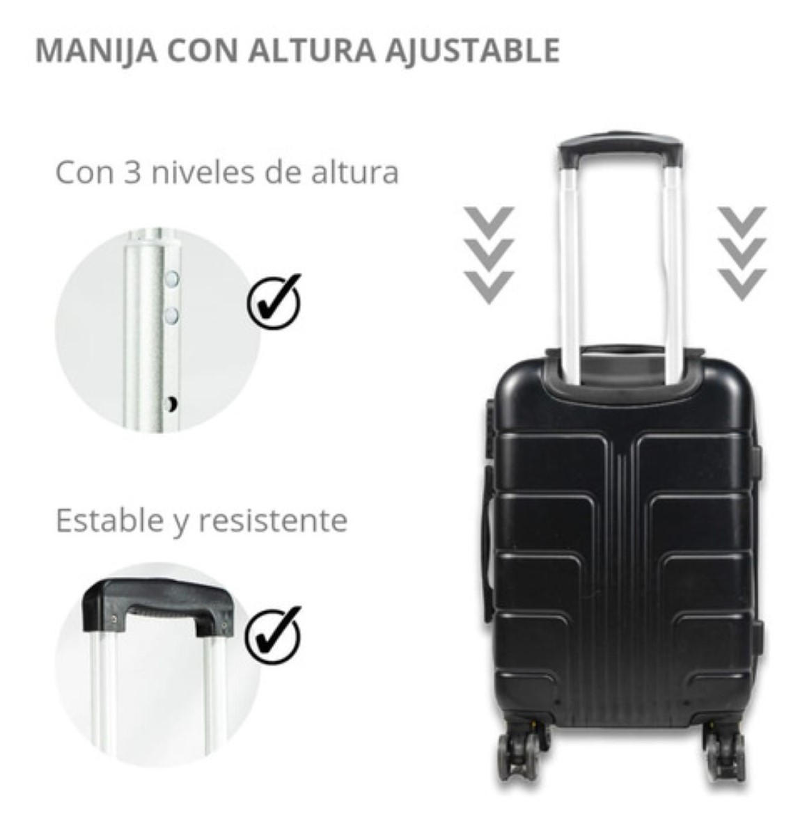 Maleta 10 Kg Cabina C/candado De Seguridad Doble Llanta Negro image number null
