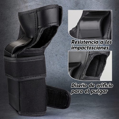 "6pcs Rodilleras Coderas Y Mu&ntilde;equeras Protecci&oacute;n Para Adulto negro ". image number null