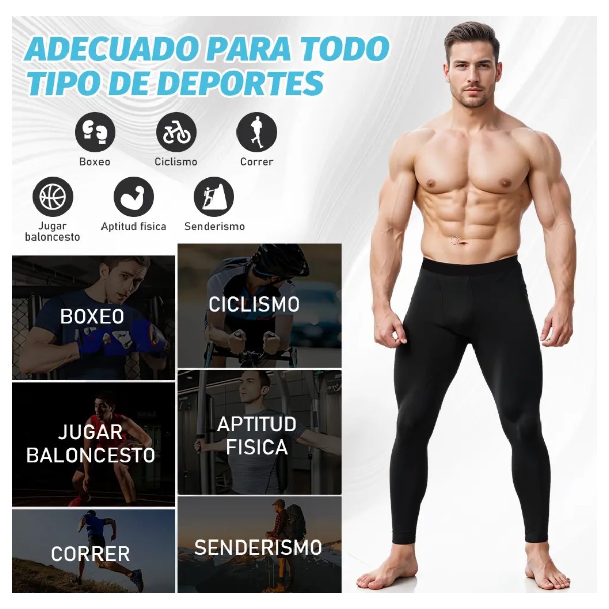 Mallas Para Hombre Correr Deporte Gym Yoga Talla M image number null