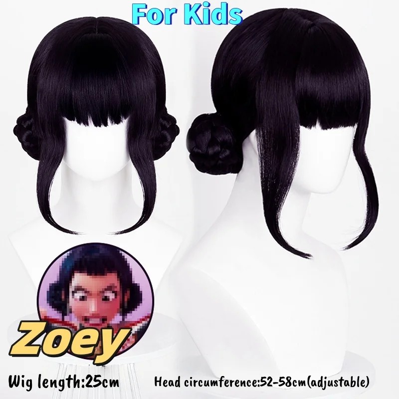 Peluca Sintetica para Ni&ntilde;a Cosplay Kpop Mira Rumi Zoey Demon Hunters, Accesorios para Disfraz, Halloween, Cumplea&ntilde;os image number null