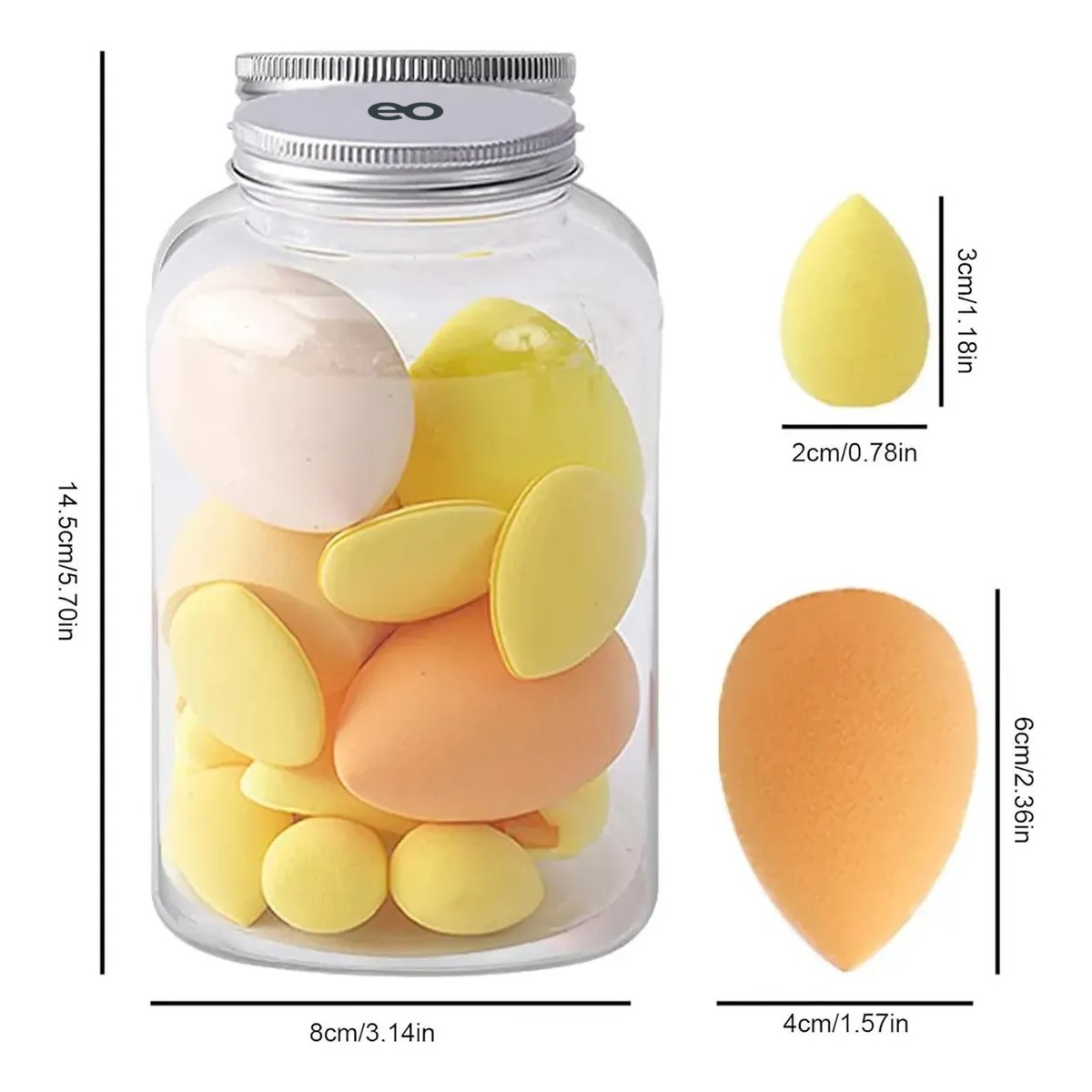 Kit Esponja Maquillaje En Polvo 14 Pcs Amarillo image number null