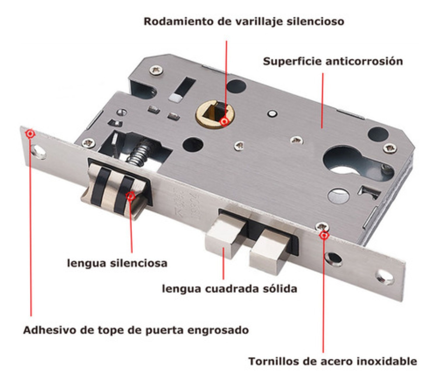 Cerradura manija para Puerta color Negro image number null