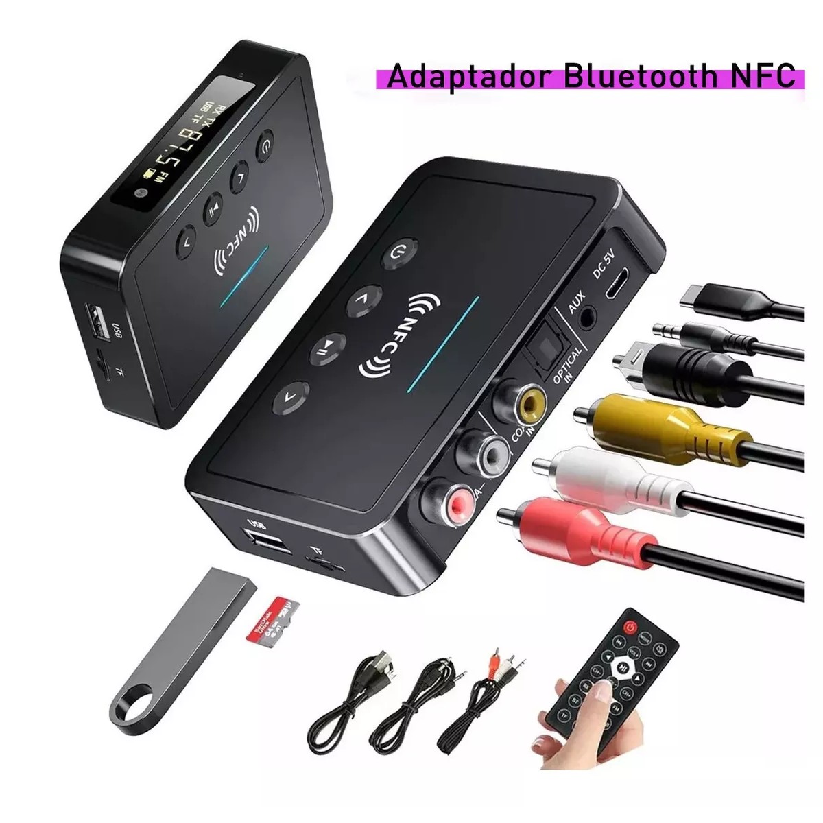 Bluetooth5.0 Transmisor/receptor Audio Est&eacute;reo Adaptador NFC image number null