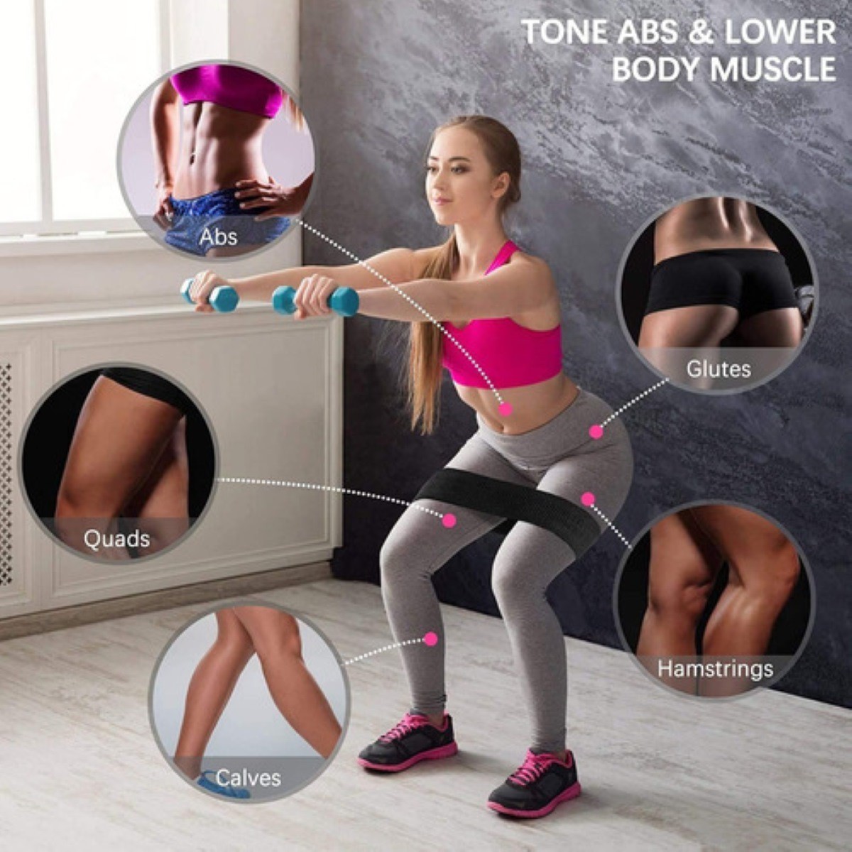 Bandas De Resistencia Elasticas Fitness Set De 3 Colores Oscuros image number null