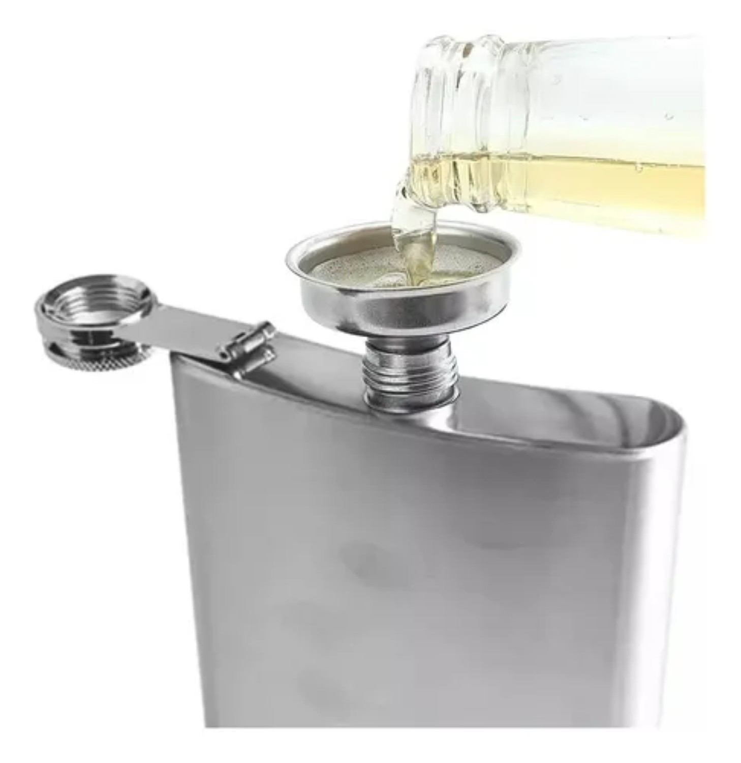 Anfora De Bolsillo Petaca De Acero Inoxidable, 8oz(2 Piezas) plata image number null