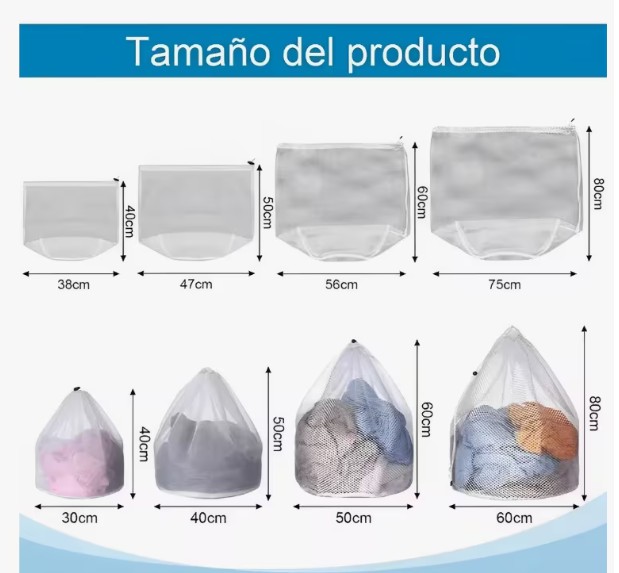 Malla Bolsa Para Bolsas Organizador De Lavado Set De 4pcs image number null