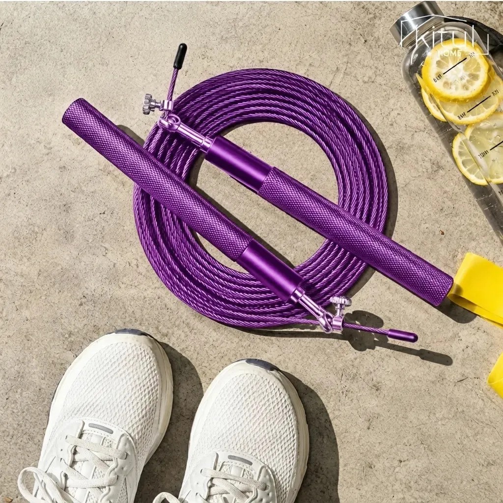Cuerda Saltar Aluminio Box Crossfit Ultra Rapida Morada image number null