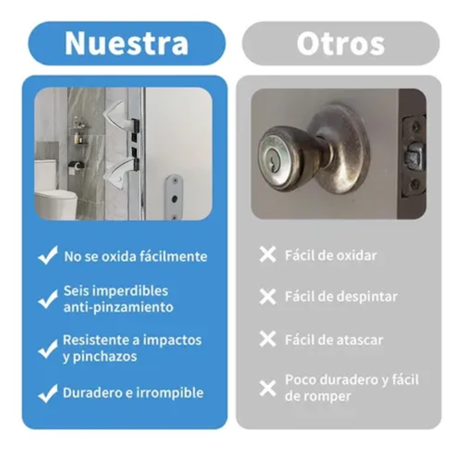 Cerradura Chapa Doble Gancho Puerta Corrediza Aluminio plateada image number null
