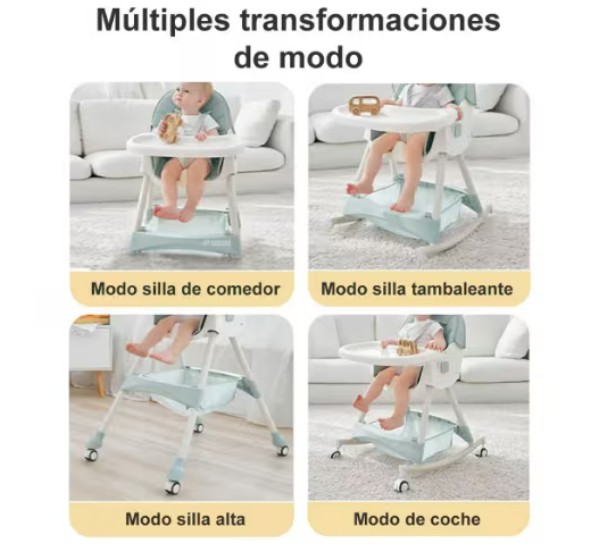 Silla Port&aacute;til De Comer Para Bebe Plegable Color Rosa image number null