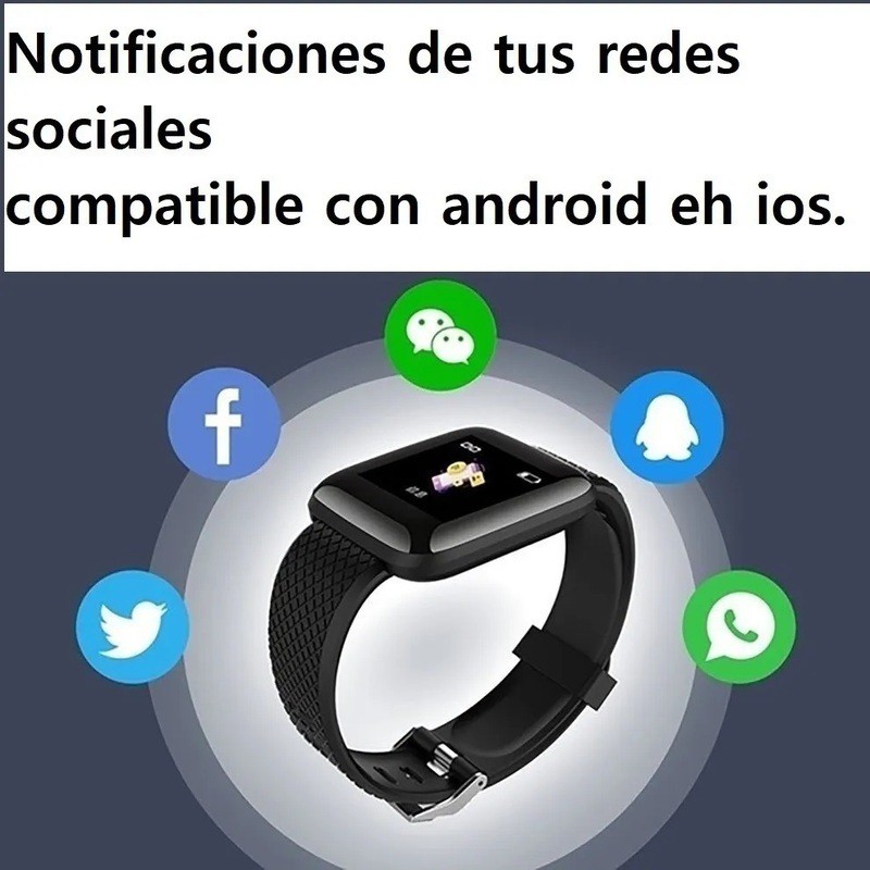 SMARTWATCH 116 PLUS MONITOR DE RITMO CARDIACO DEPORTES image number null