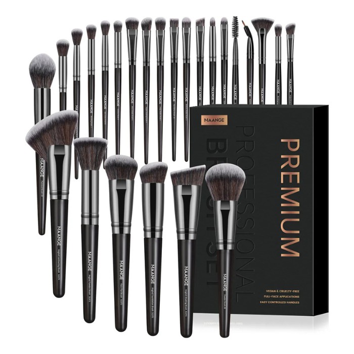 Set de 25 Brochas de Maquillaje Profesionales con Caja, Kit Kabuki para Base, Rostro y Ojos, Premium image number null