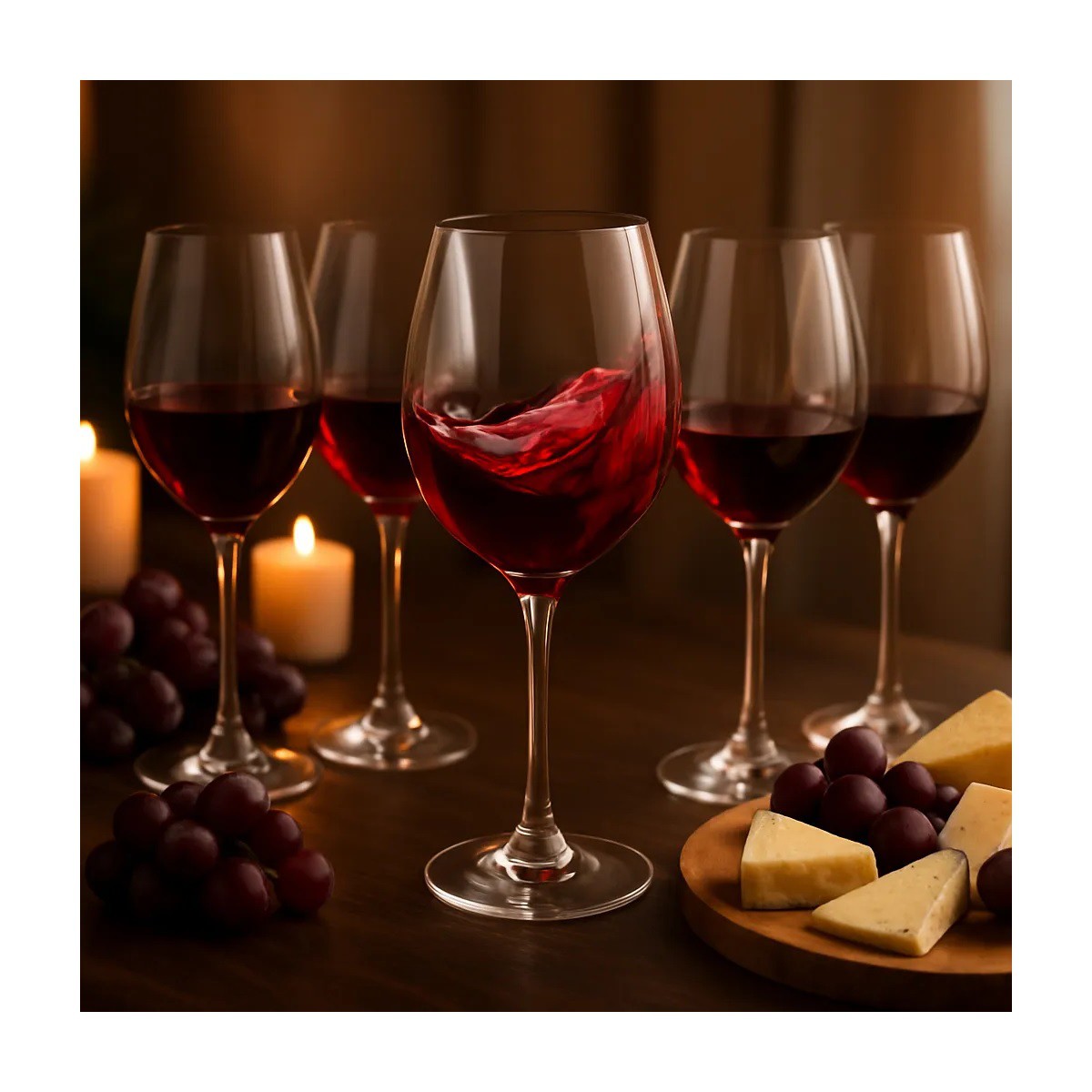 Set 6 Piezas Copas Vino Tinto Cop&oacute;n Vidrio 384 Ml image number null