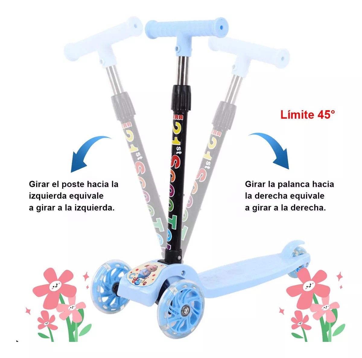 Scooter Ni&ntilde;os Monopat&iacute;n De Pie Plegable Con Luces image number null