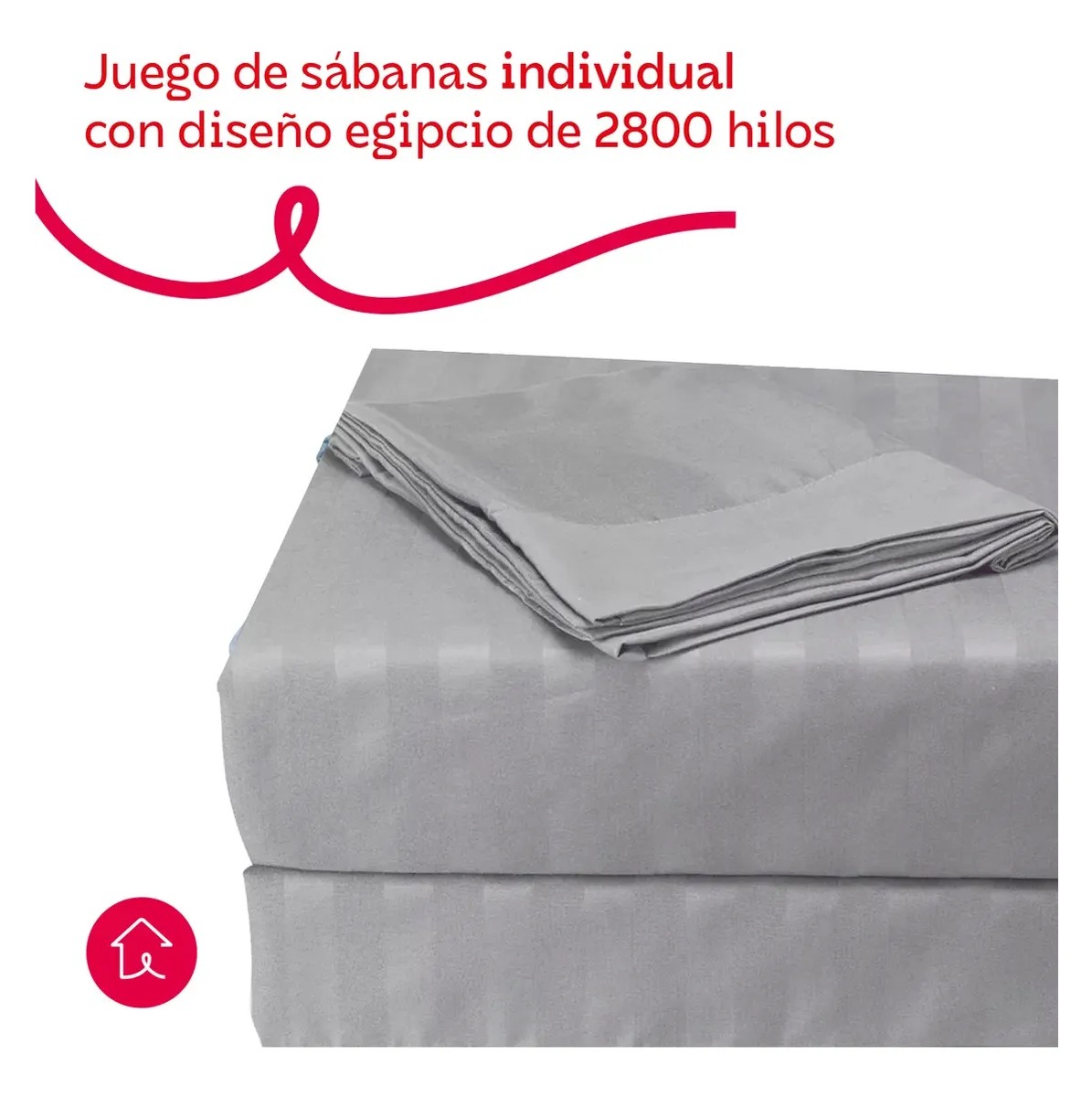 Juego De S&aacute;banas Individual Microfibra Ultra Suave Premium Gris Rayas image number null