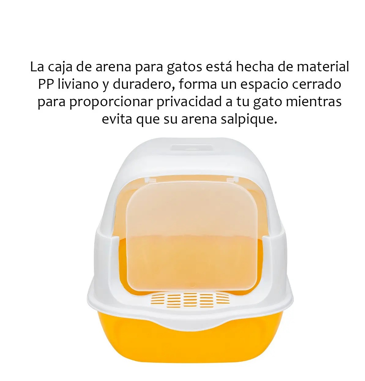 Arenero Cerrado Para Gato Con Pala Puerta NARANJA BLANCO image number null