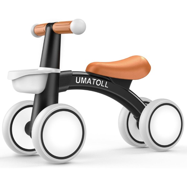 Bicicleta de Equilibrio Umatoll Negra para Beb&eacute;s 12-24 Meses Sin Pedales con Asiento Ajustable y Cesta Extra&iacute;ble image number null