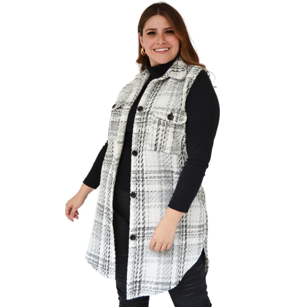 Ensamble Tweed Roman Fashion/Tallas Extras 7052 (Blanco) image number null