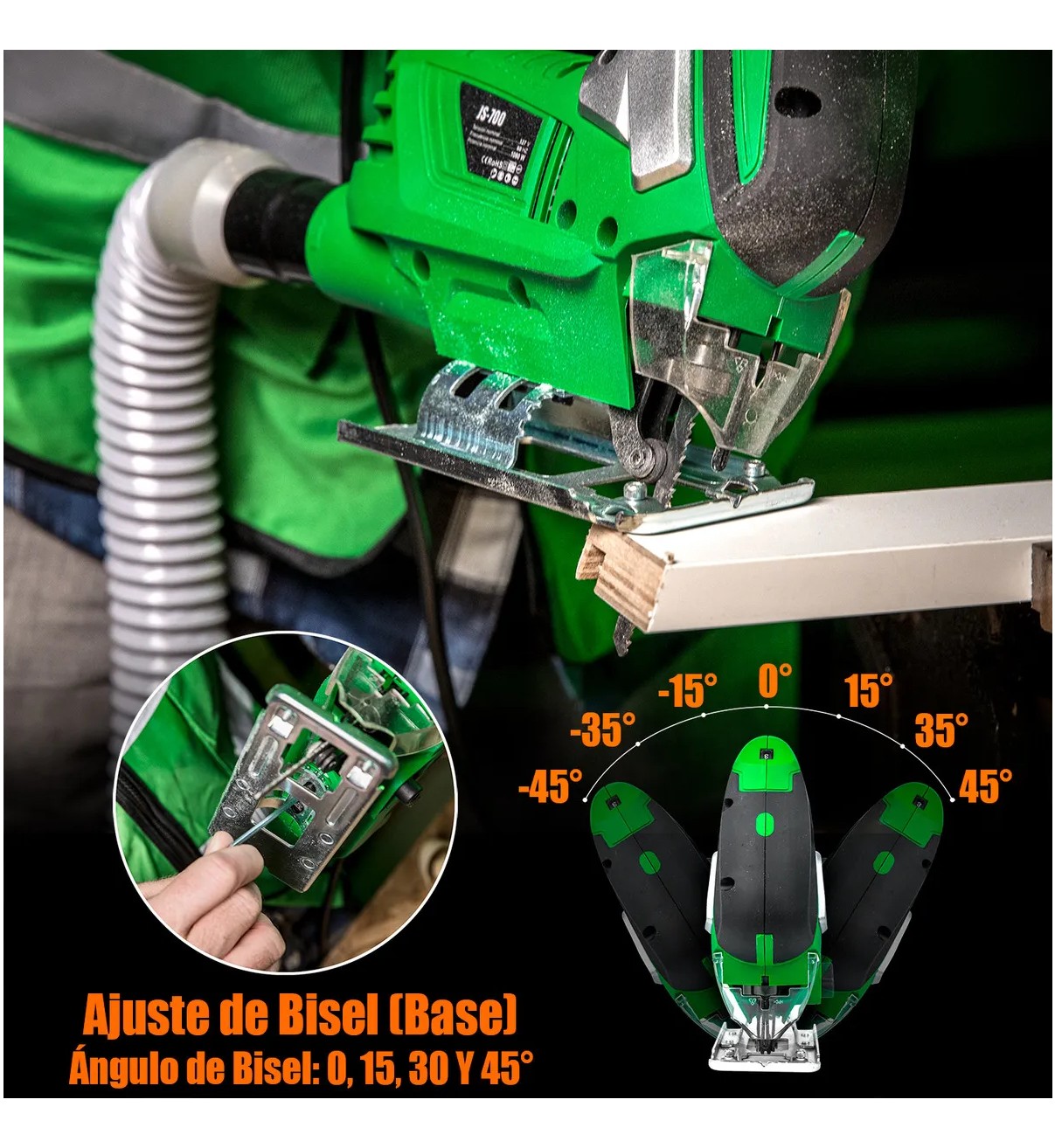Sierra Caladora 1080 Watts 7 Velocidades Malubero Verde image number null