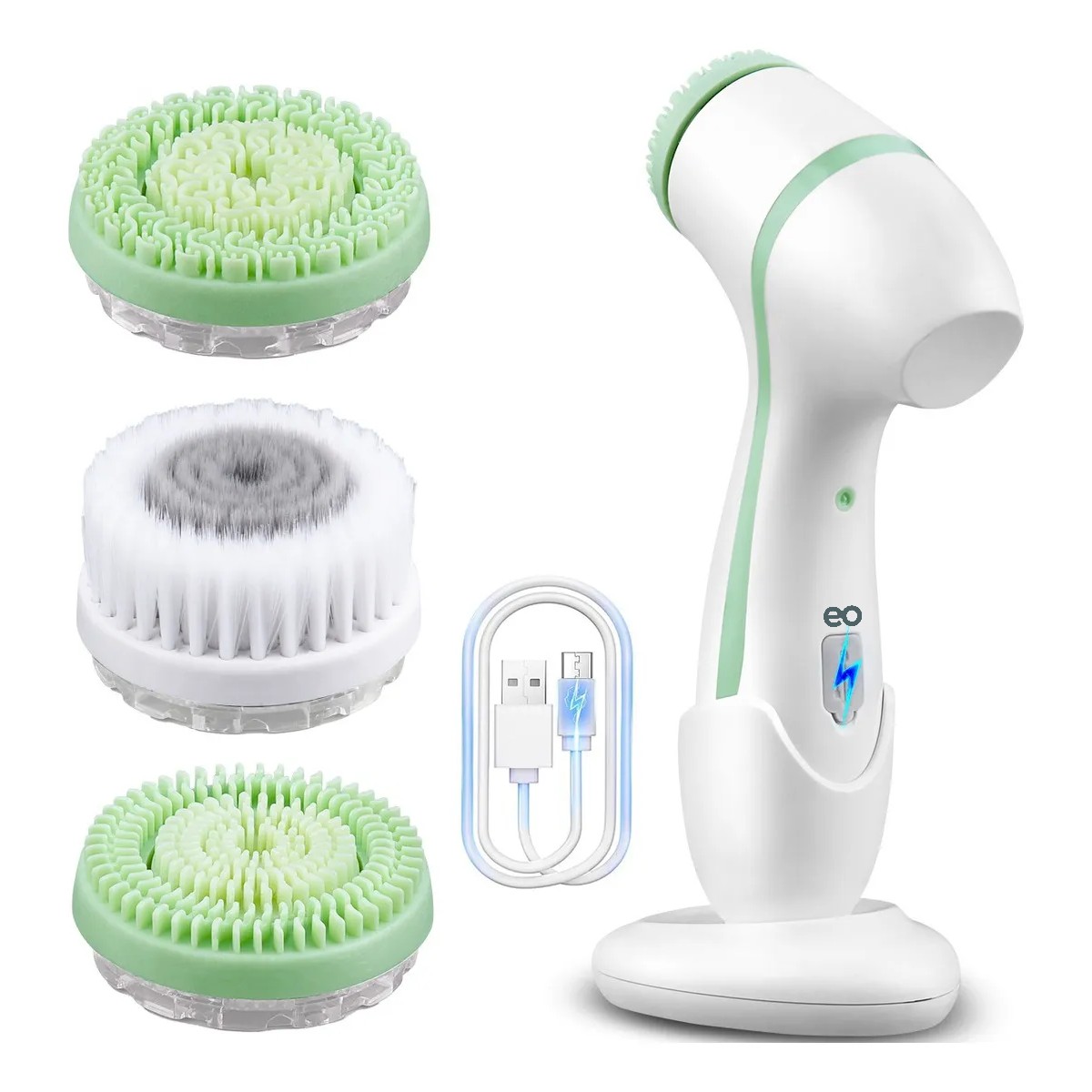 Cepillo facial el&eacute;ctrico Exfoliante de Silicona color blanco image number null