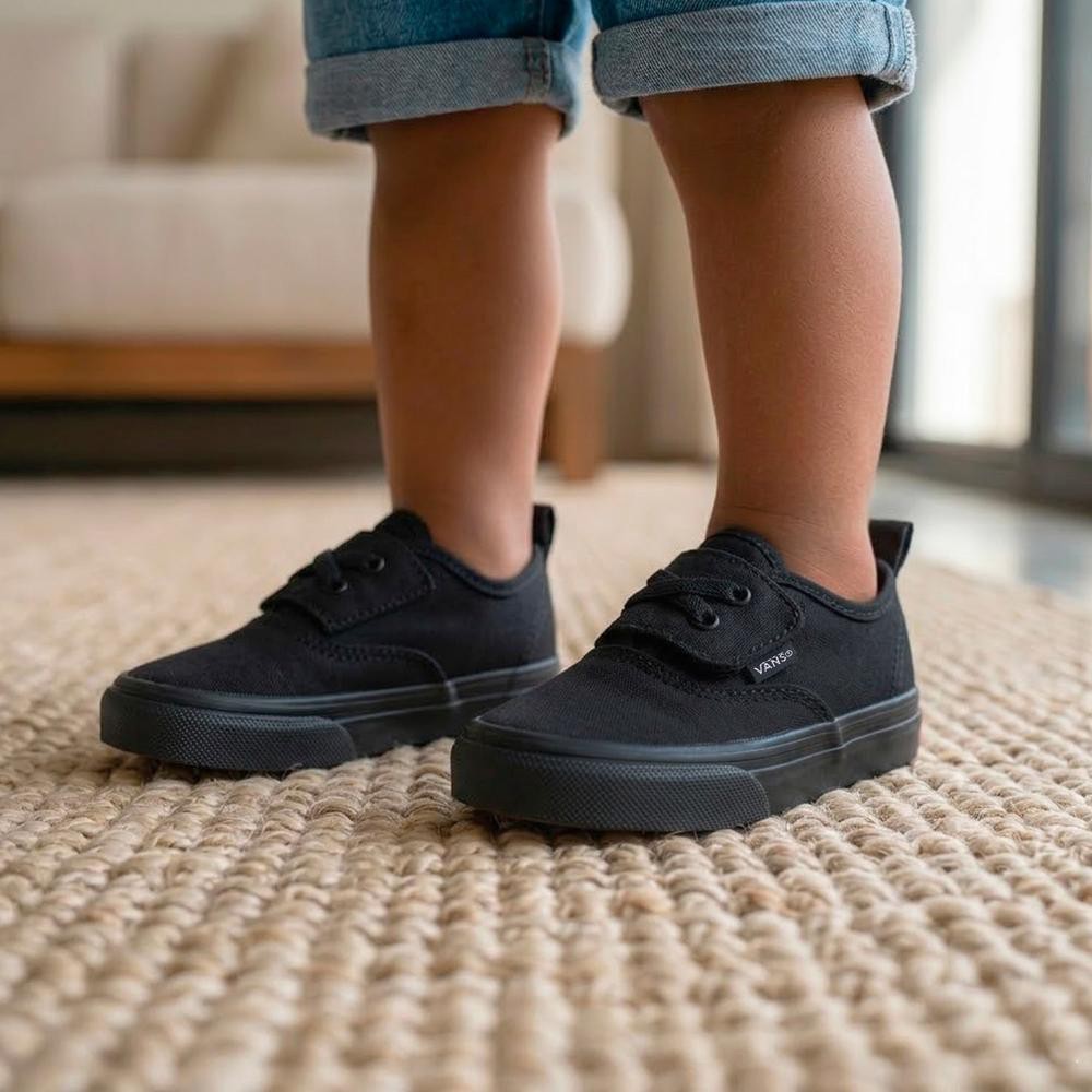 Tenis Vans Authentic Elastic V - 0EENBKA - Negro - Bebes image number null