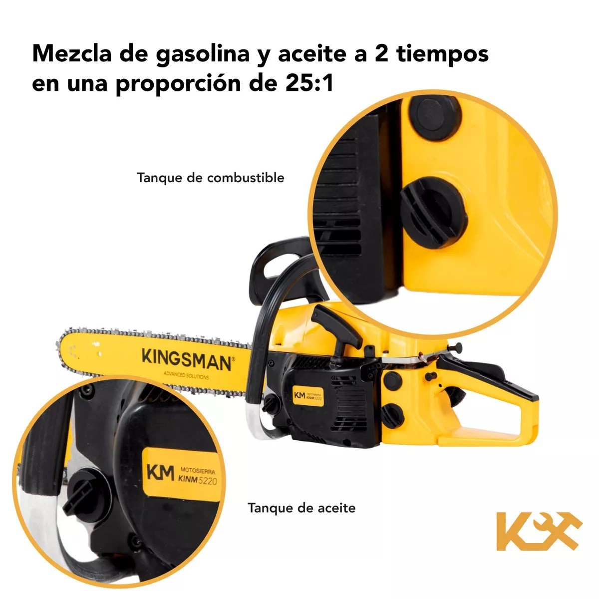 Motosierra A Gasolina 52 Cc Longitud 20 In 2.5 Hp 2.2 Kw Amarillo image number null