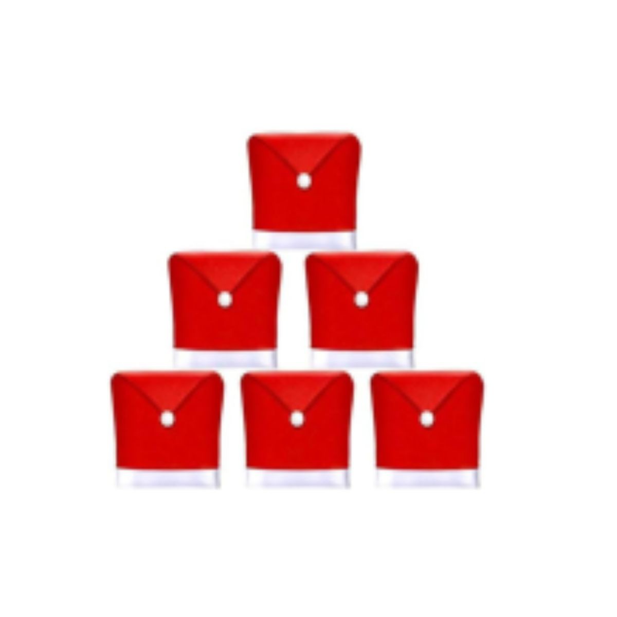 Fundas Navide&ntilde;as Para Sillas Dise&ntilde;o Gorro Navide&ntilde;o 6 Pzs, Rojo, Blanco. image number null