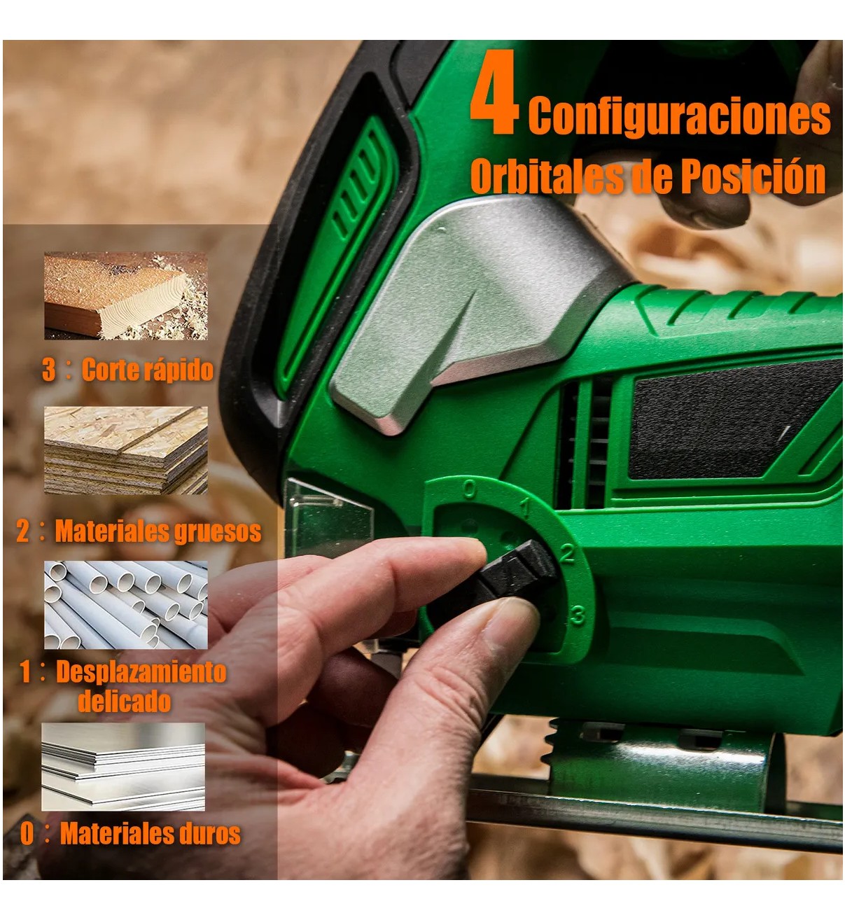 Sierra Caladora 1080 Watts 7 Velocidades Malubero Verde image number null