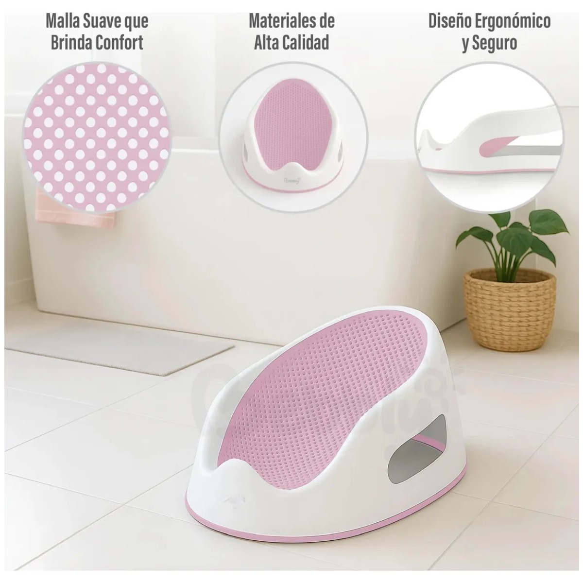 Soporte Para Ba&ntilde;era De Beb&eacute; Antideslizante Rosa image number null