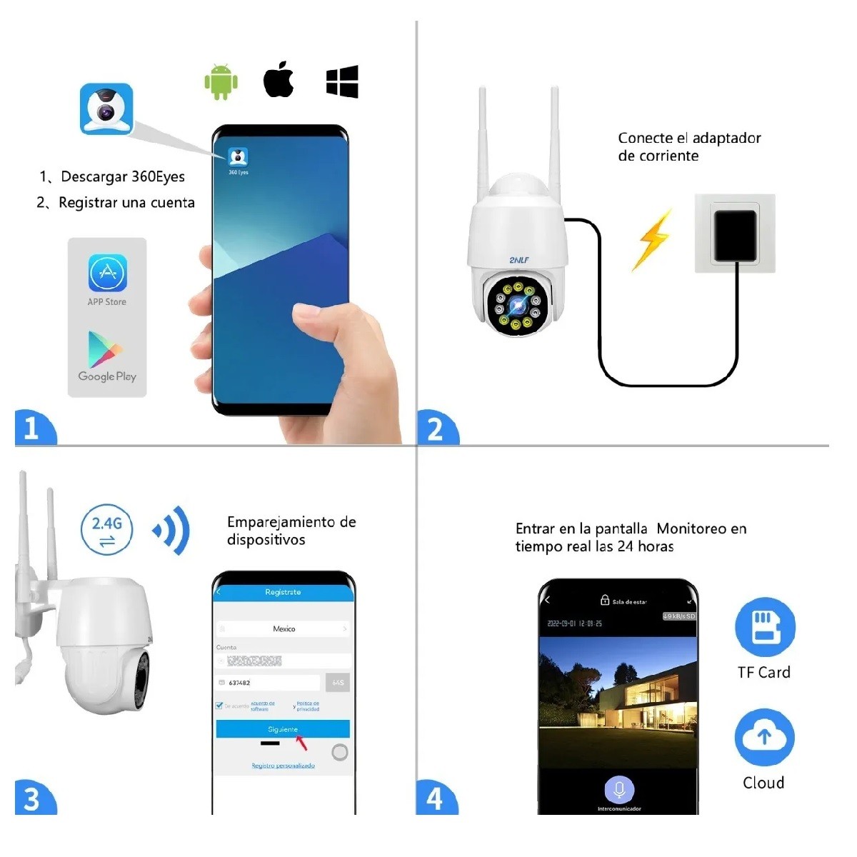 C&aacute;mara De Seguridad Wifi Hd 1080p C/con Alarma Ip image number null