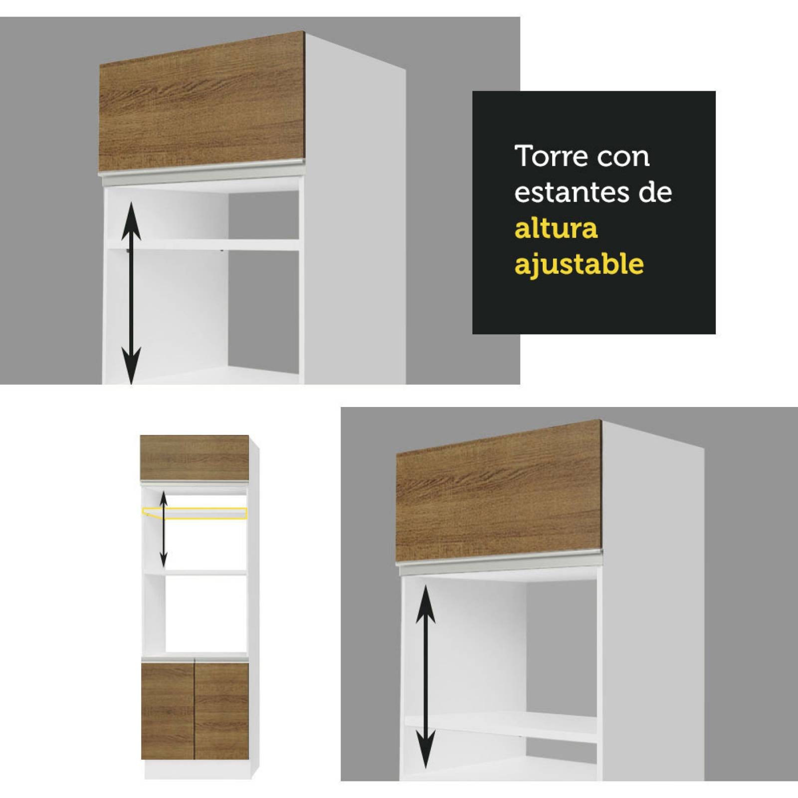 Mueble de Cocina para Horno y Microondas Madesa Glamy 70cm BB. image number null