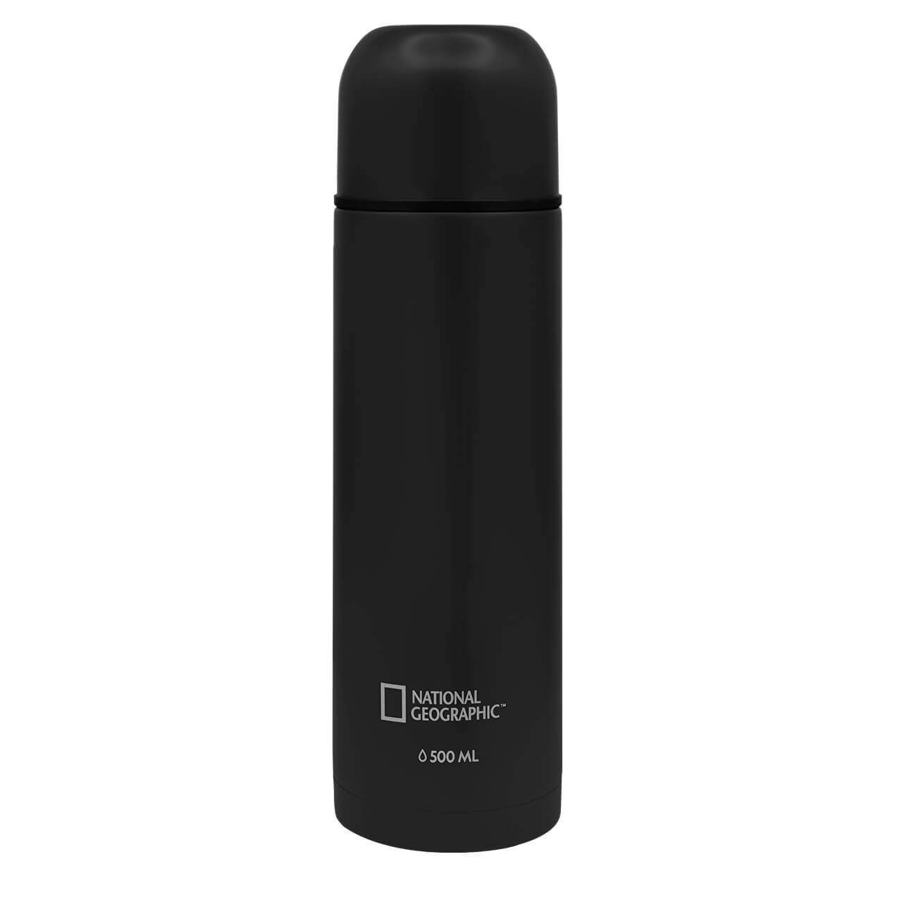 Termo tipo bala Nat Geo, CONSERVE AND PROTECT, acero inoxidable de 500 ml, THNG21, negro mate image number null