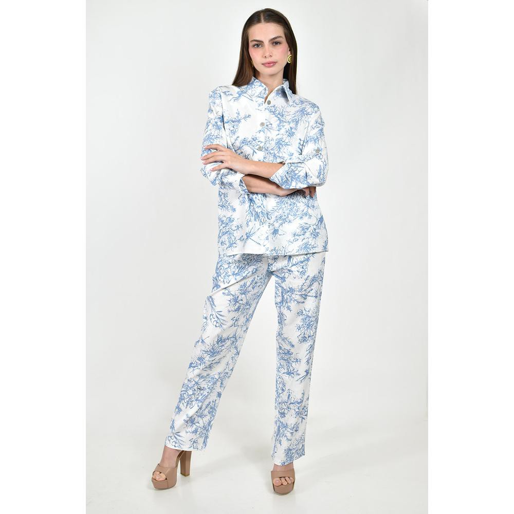 Conjunto de lino estampado Roman Fashion /Juvenil, 9005 (Azul marino) image number null