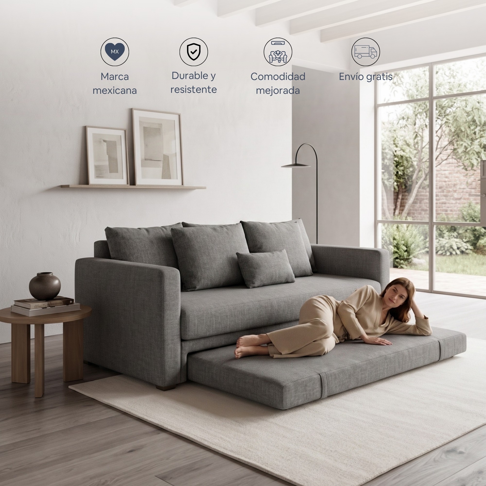 Sofa Cama Gris Oxford Easy Living Elara image number null