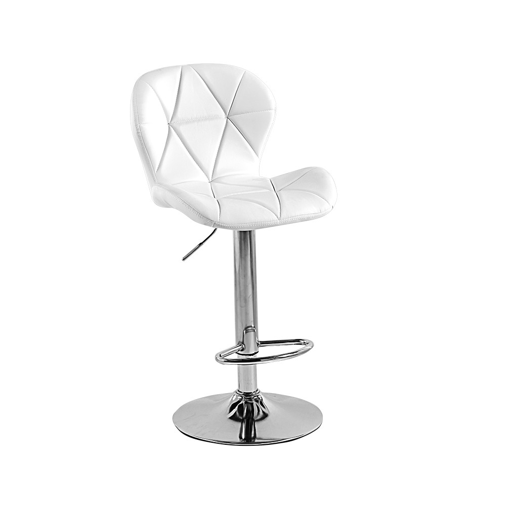 SET DE 2 BANCOS PARA BARRA CON RESPALDO ALTO COLOR BLANCO image number null
