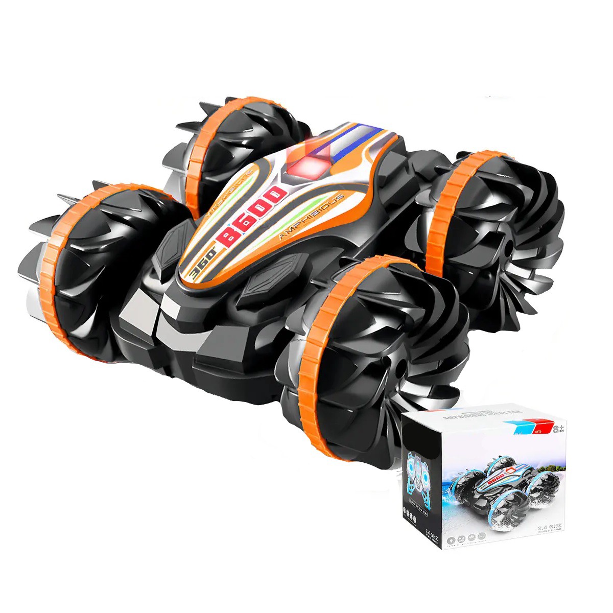 Carro De Control Remoto 360&deg; Rotaci&oacute;n Juguete Color Naranja image number null