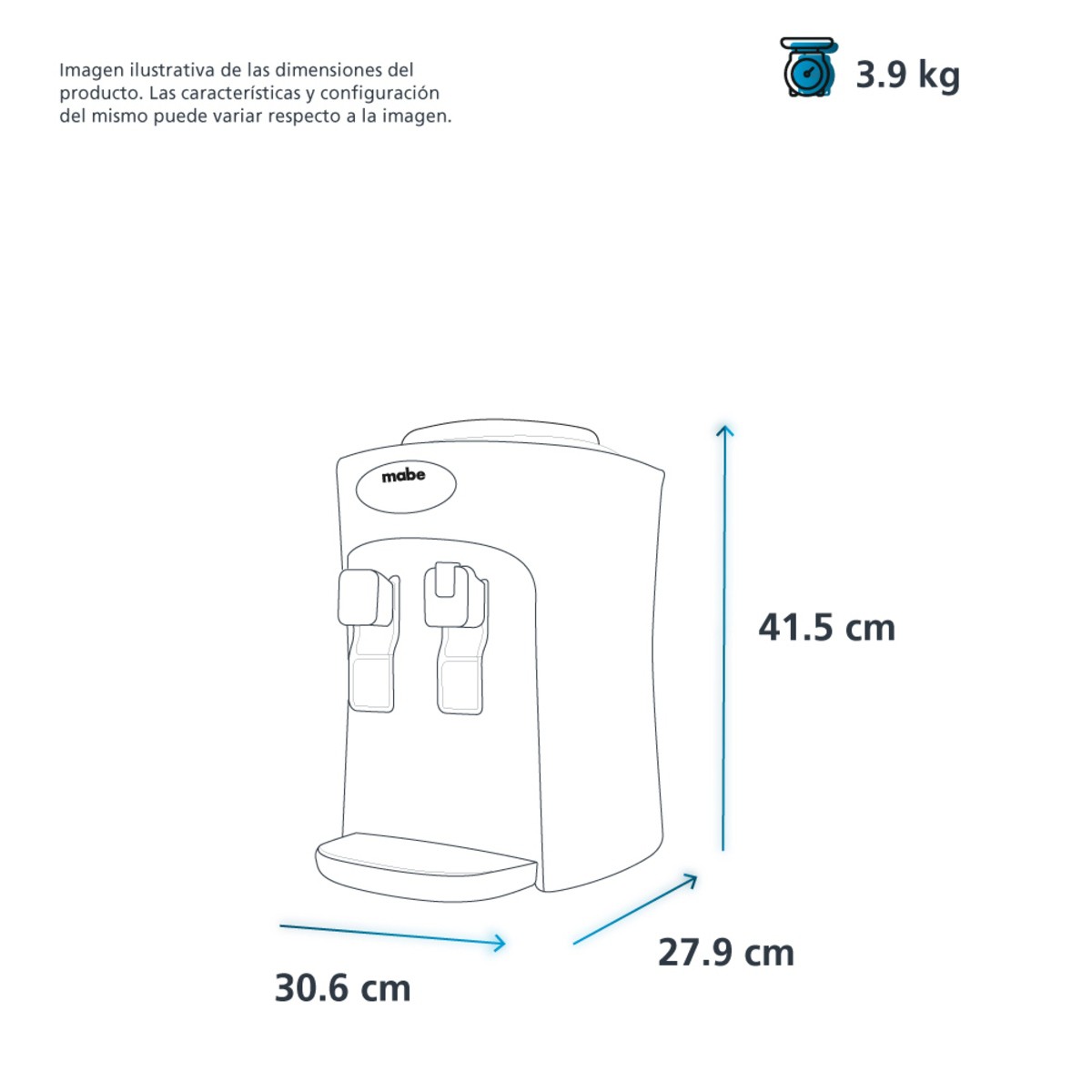 Enfriador / Despachador de Agua Mabe EMM2PS Frio/Caliente Silver ENDY4* image number null