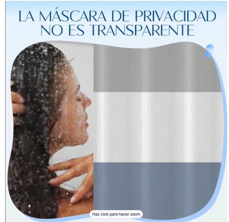 Cortina De Ducha Con Ganchos 180x180cm Impermeable Modelo Blanco image number null